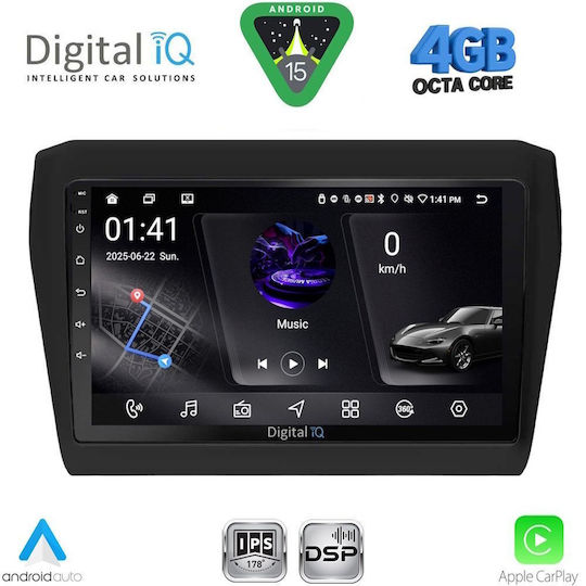 Digital IQ Ηχοσύστημα Αυτοκινήτου για Suzuki Swift 2017 (Bluetooth/USB/WiFi/GPS/Apple-Carplay/Android-Auto) με Οθόνη Αφής 9"