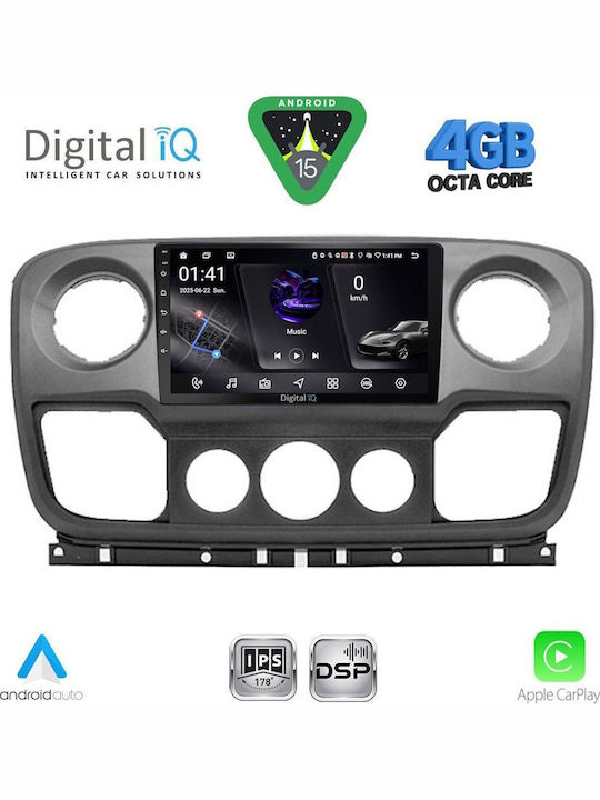 Digital IQ Car Audio System for Opel Movano Renault Master Nissan NV400 2010-2020 Bluetooth USB WiFi GPS Apple CarPlay Android Auto with 10" Touch Screen