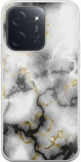 Калъф Agate Stone Черен Бял Xiaomi Poco C85 4g Гъвкав TPU Прозрачен Силикон