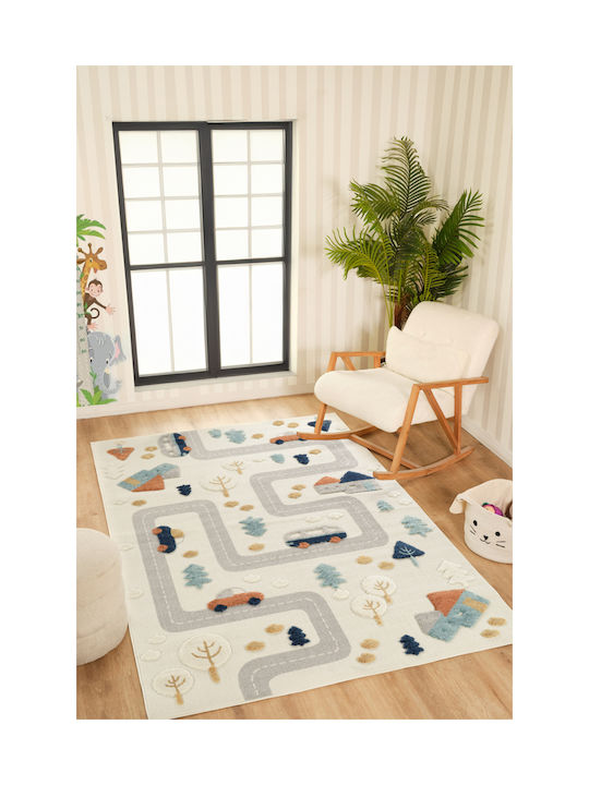 SteweHome Παιδικό Χαλί Ομάδες Γκρι 100x200cm