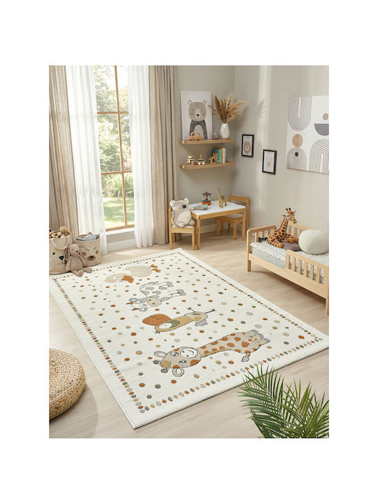 SteweHome Covor Pentru Copii Din Bumbac Bej Tăiat La Dimensiune Lățime 80cm 80x150cm Grosime 60mm