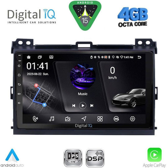 Digital IQ Car Audio System for Toyota Land Cruiser 2002-2008 Bluetooth USB WiFi GPS Apple CarPlay Android Auto with 9" Touch Screen