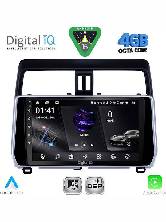 Digital IQ Car Audio System for Toyota Land Cruiser 2019-2023 Bluetooth USB WiFi GPS Apple CarPlay Android Auto with 10" Touch Screen