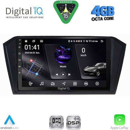 Digital IQ Ηχοσύστημα Αυτοκινήτου για Volkswagen Passat 2016-2022 με Clima (Bluetooth/USB/WiFi/GPS/Apple-Carplay/Android-Auto) με Οθόνη Αφής 10"
