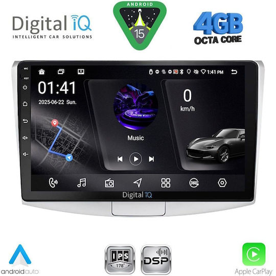 Digital IQ Ηχοσύστημα Αυτοκινήτου για Volkswagen Passat 2010-2015 με Clima (Bluetooth/USB/WiFi/GPS/Apple-Carplay/Android-Auto) με Οθόνη Αφής 10"