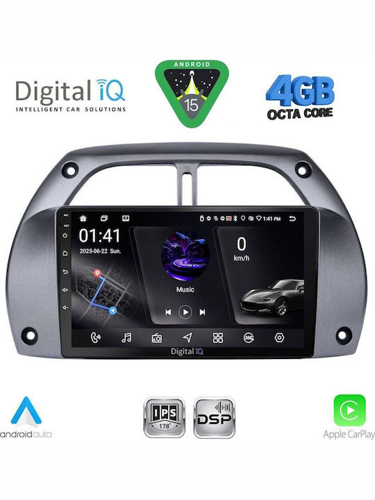 Digital IQ Car Audio System for Toyota RAV 4 2000-2006 with A/C Bluetooth USB WiFi GPS Apple CarPlay Android Auto with 9" Touch Screen