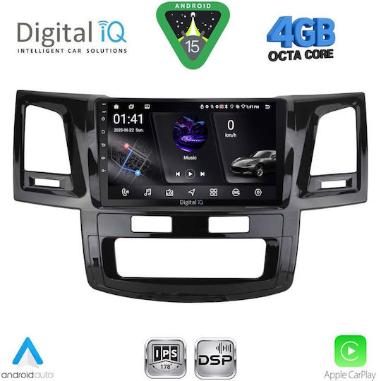 Digital IQ Car Audio System for Toyota Hilux 2005-2016 with A/C Bluetooth USB WiFi GPS Apple CarPlay Android Auto with 9" Touch Screen