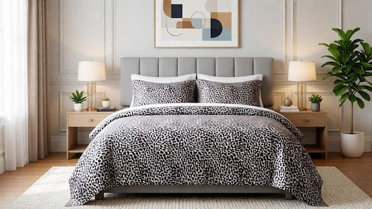 MayHome MayHome Coverlet Set Single Cotton & Polyester Gray 160x240cm
