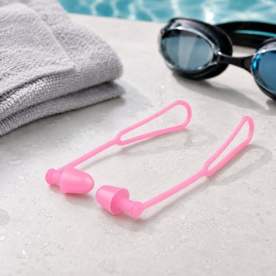 Silicone Earplugs for Swimming in Pink Colour ZQ745I 2 Pieces