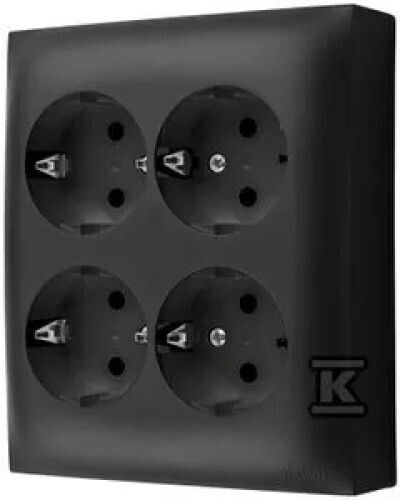 Kontakt-Simon Quadruple Power Socket Black