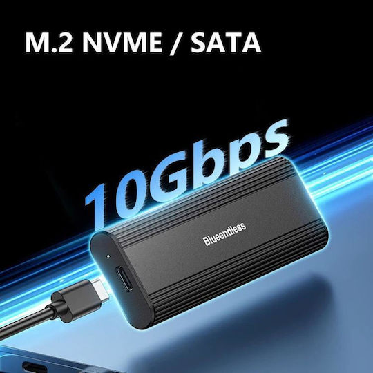 Blueendless Case for M.2 SATA III NVME Hard Drive with SATA Type-C Connection