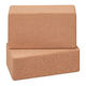 Set 2 Natural Cork Yoga Blocks Relaxdays 12x22.5x7cm