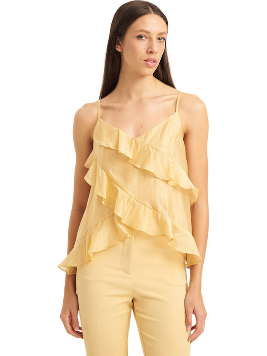 Women's Blouse Yellow Burgundy