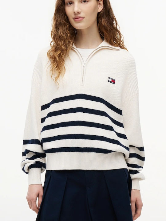 Tommy Hilfiger Women's Striped Sweater with Zip...