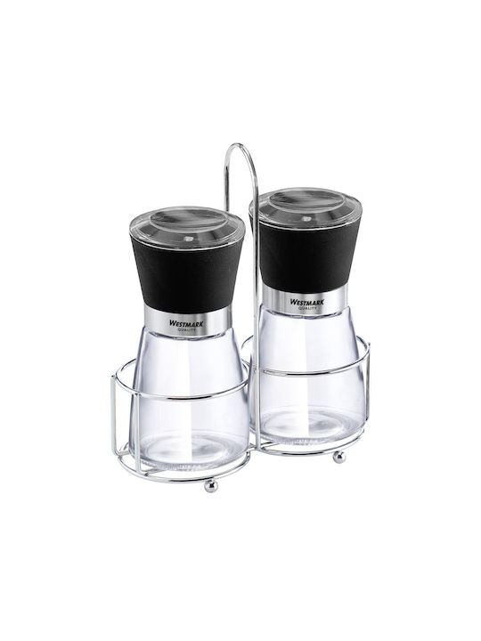 Westmark Manuelle Salz- und Pfeffermühlen-Sets Keramik in Silber Farbe 18,3cm 2 Stück