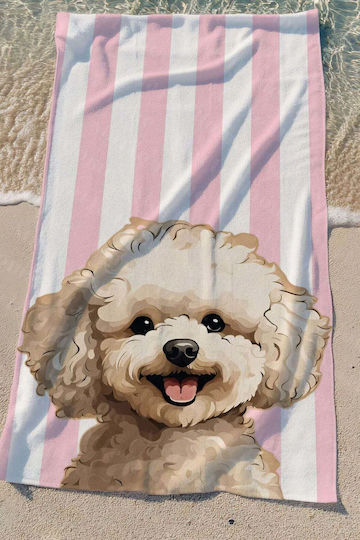 Stewehome Kids' Beach Towel Multicoloured Dog Print 75x150 Cm
