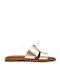 Leather Women's Flat Sandals Bronze