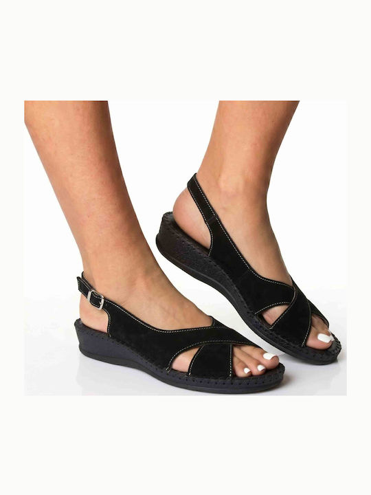 Sandale Casual Damă Anatomici Din Piele Negre