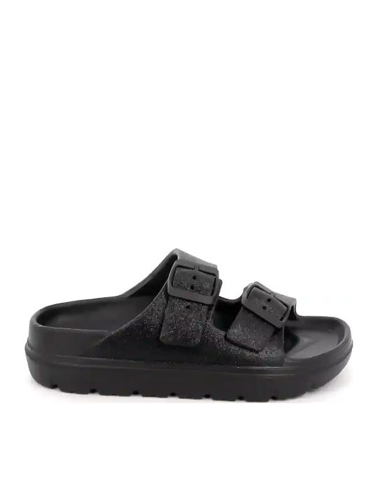B-Soft Women's Flat Sandals Flatforms Black