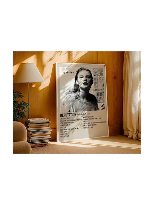Music Poster Taylor Swift Reputation Ms058 40cm X 50cm Premium Black Wooden Frame