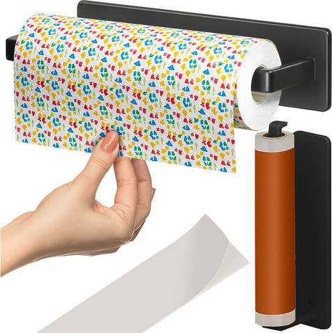 Ruhhy Metallic Black Paper Towel Holder 25x7cm