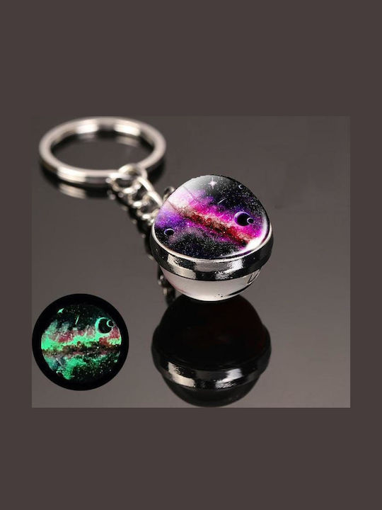 Schlüsselanhänger 3D Galaxie Kristallkugel Leuchtet Im Dunkeln Planet Hängend Leuchtend Kosmisch Einsterne Himmel Schlüsselanhänger Tasche Autos Rucksack Neon 014