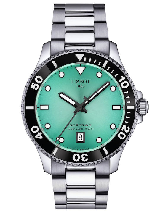 Tissot T-sport Seastar 1000 Men's Watch 40mm Battery with Silver Metal Bracelet