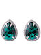 The Gem Stories Silver Stud Earrings with Green Stones