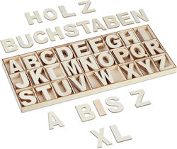 Relaxdays Wooden Letter Set 208 Pcs Light Brown 2x18x41 Cm