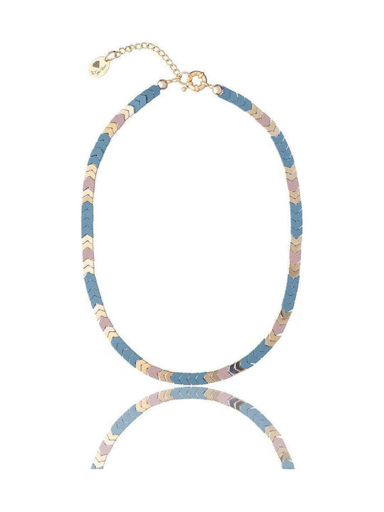 The Gem Stories Necklace From Gold Plated Green Steel