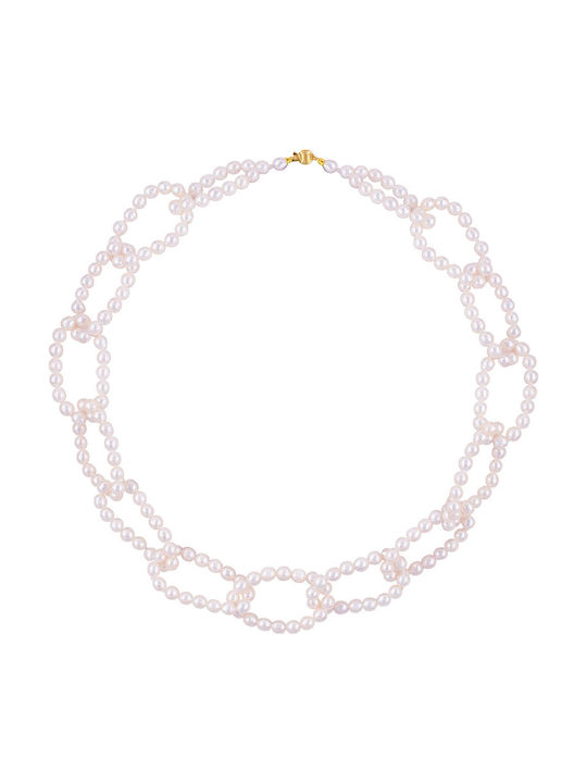 14K Gold Necklace Clasp White Pearls F1252369