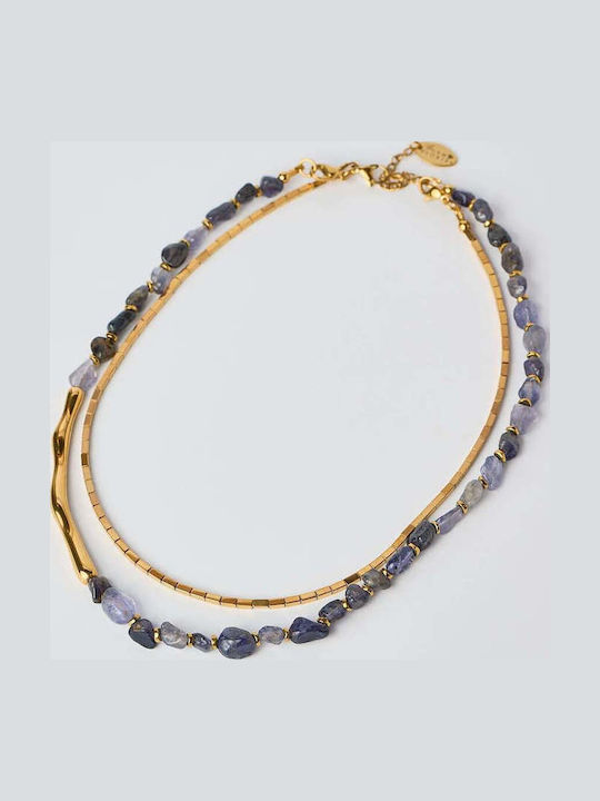 The Gem Stories Necklace From Gold Plated Steel