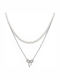Rebekka Double Steel Necklace with Pearls