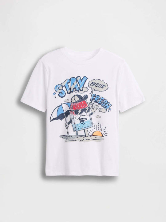 Bluza Pentru Copii Cu Mâneci Scurte Fresh Alb
