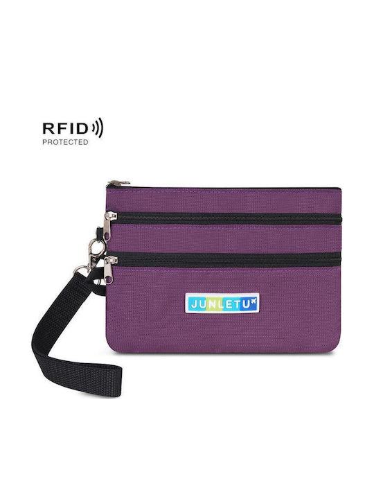 Junletu ID Case Shockproof Protection Multifunctional Coin Storage Passport Case Purple