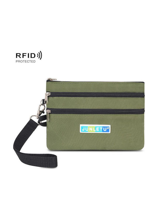 Junletu Id Case Anti-Slip Protection Cards Multifunctional Storage Case Passport Coin Green