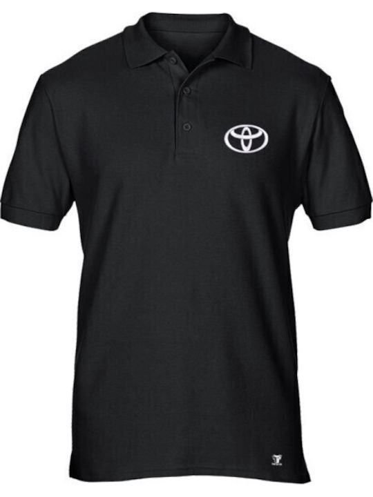 Κέντημα Toyota Ανδρικό Polo Μπλουζάκι Κοντομάνικο Takeposition Βαμβακερό Μαύρο 214-322-9005-02