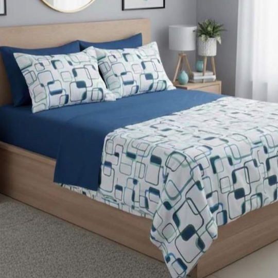 MayHome Σετ Πάπλωμα Μονό 160x240εκ. Polycotton Γεωμετρικό