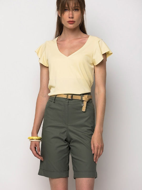 Donna Martha Women's Khaki Bermuda