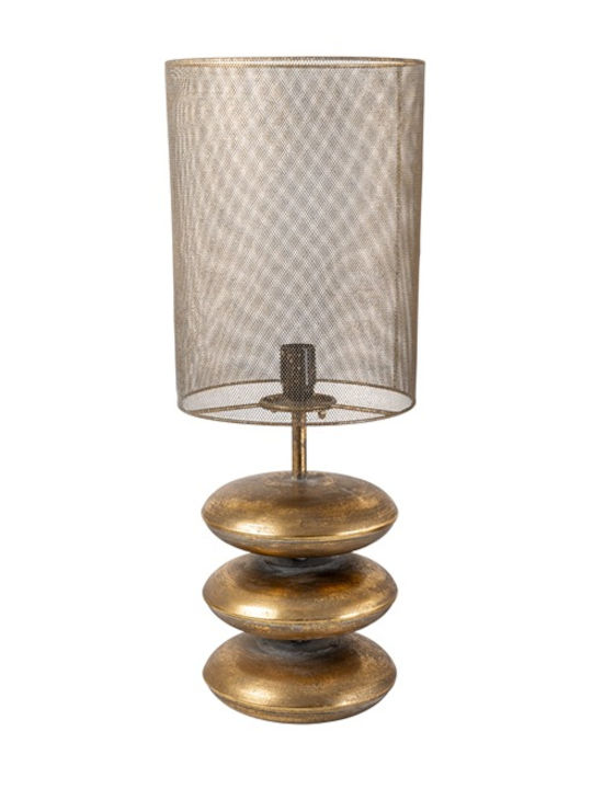 Zen Collection Metal Table Lamp with Gold Shade and Base