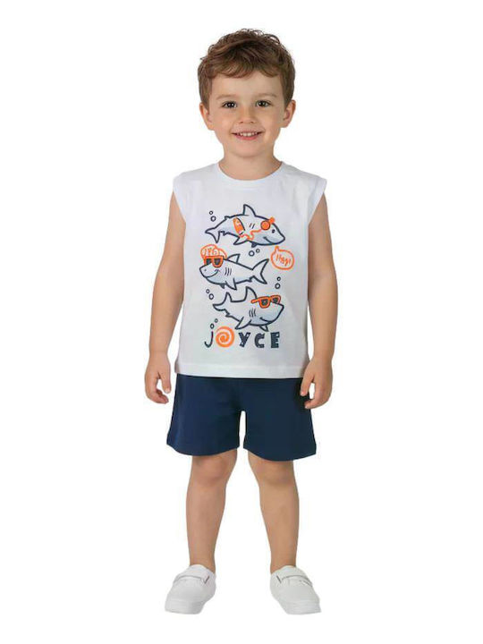 Joyce Kids Set with Shorts Summer 2 Pieces White