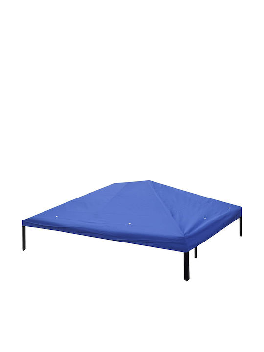 vidaXL Сгъваема Градинска Беседка Синя 3x4m
