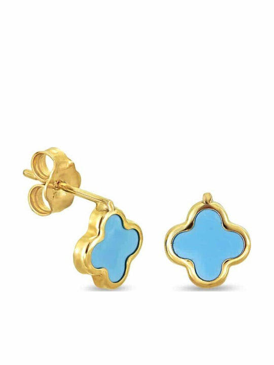 Atofio Kosmima Earrings 14K Gold with Turquoise Stones