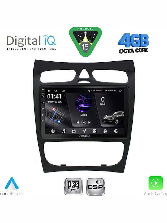Digital IQ Car Audio System for Mercedes-Benz CLK Class 2000-2004 Bluetooth USB WiFi GPS Apple CarPlay Android Auto with 9" Touch Screen