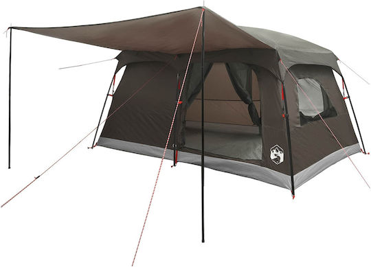 vidaXL Summer Camping Tent Brown 420x305x200cm