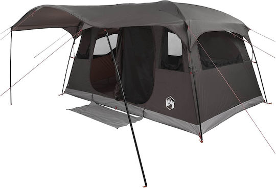 vidaXL Summer Camping Tunnel Tent Brown 366x244x198cm