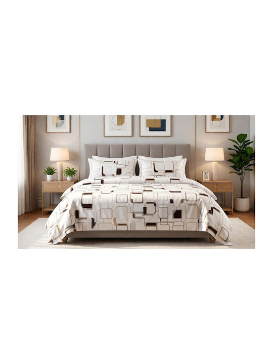 MayHome Σετ Σεντόνια Ημίδιπλα με Λάστιχο 120x200+25εκ. Γεωμετρικό (3τμχ)