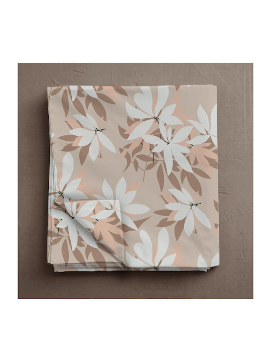 Set Single Bed Sheets 160x260cm Leaves Salmon (3 Pieces)