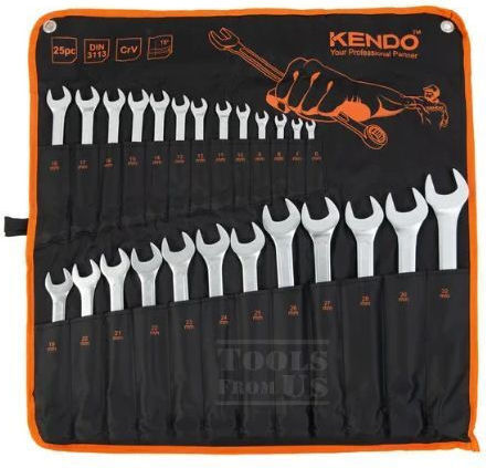 Kendo 15249 Set 25 Pieces German Polygon Wrenches 6-32mm Canvas Case