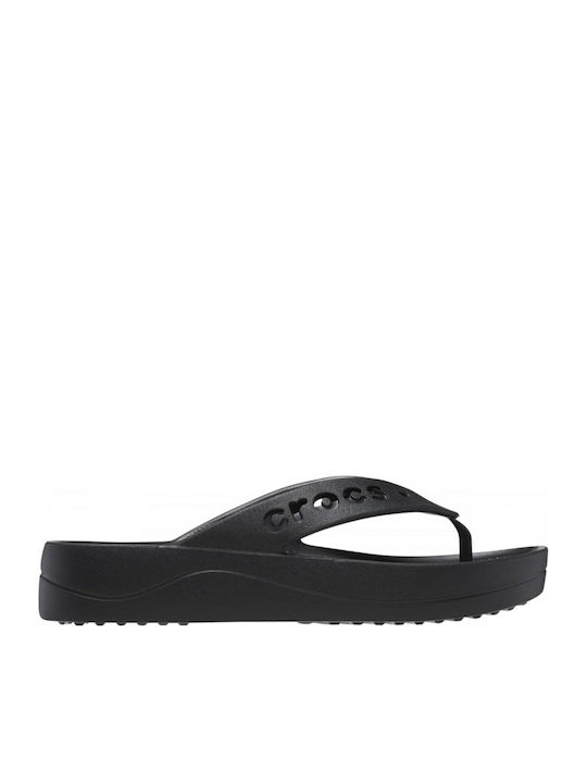 Crocs Baya Σαγιονάρες με Πλατφόρμα σε Μαύρο Χρώμα